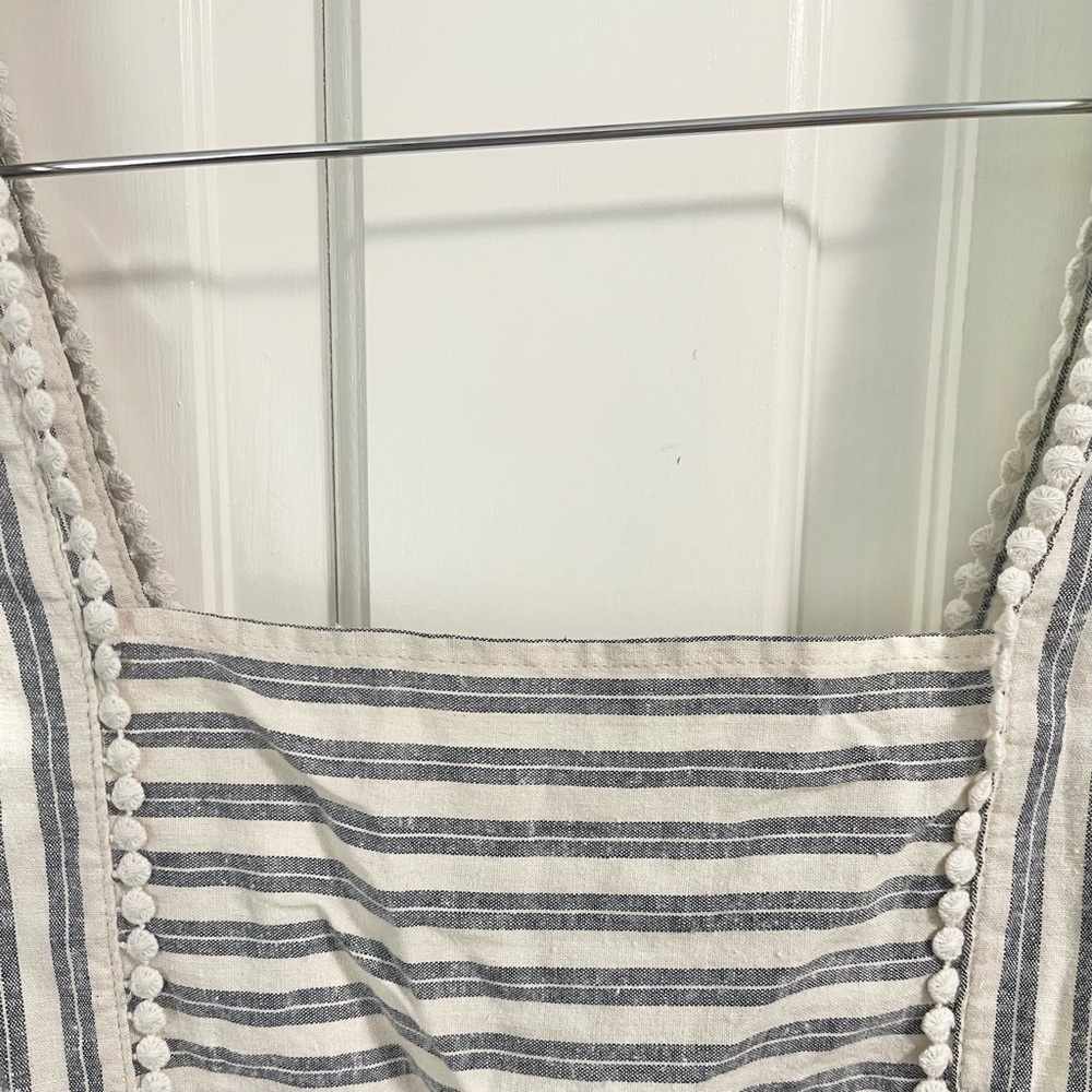 Marine Layer Stella Stripe Top Blouse Size XL Hemp Tencel Summer Lightweight - Picture 7 of 12